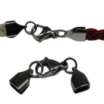 Stainless steel lobster claw clasps: SSP 428 6mm (Steel)