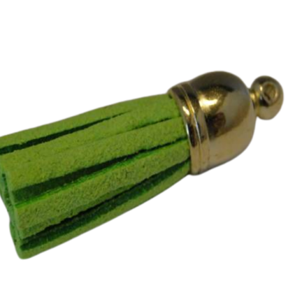Tassels-Suede-Gold Caps-Neon Green-30mm