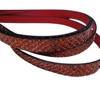 synthetic nappa leather Glitter Leather - Red -Glitter Style -10mm