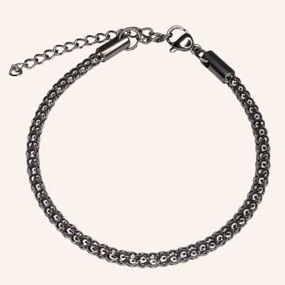 Popcorn Chain Bracelet - Silver - 3mm - Item 905