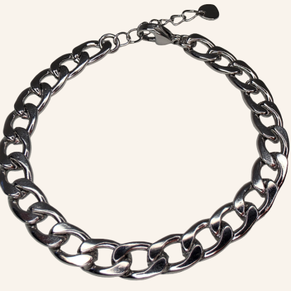 Curb Chain Bracelet - Silver - 7mm - Item 986