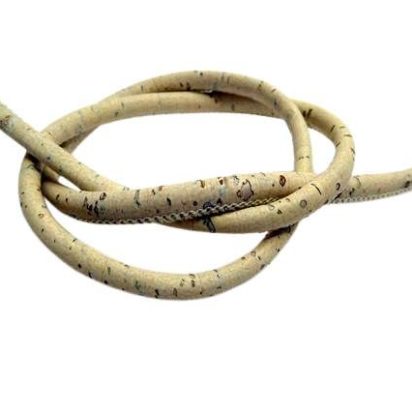 Real Cork Round - 3mm - White