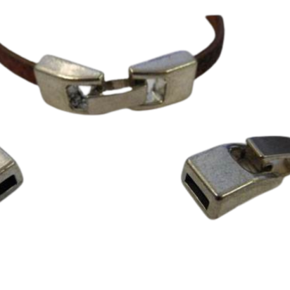 Zamak Snap Lock Clasp: MGL280 6mm (ANTIQUE SILVER)