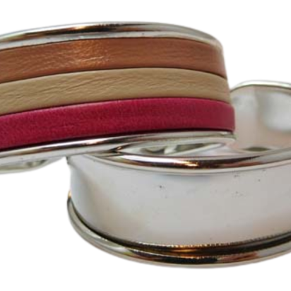 Zamak Half Cuff Bracelet: MGL 383 15mm (Steel)