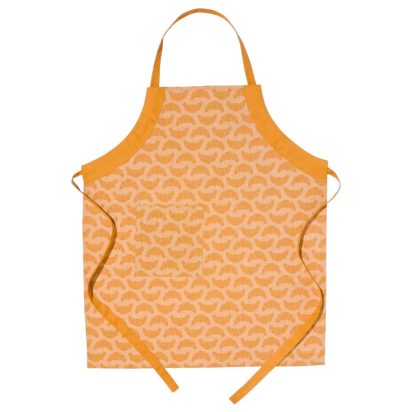 Orange Apron with Croissant Pattern
