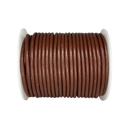 round leather cord 3mm mid brown