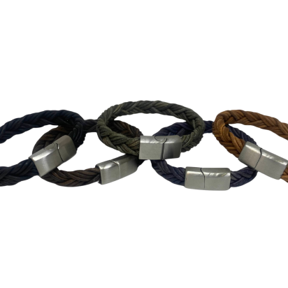 Ibiza braided leather cords - 10*5mm- matt black