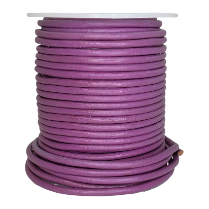 Round Leather Cords - 3mm - Midnight Purple