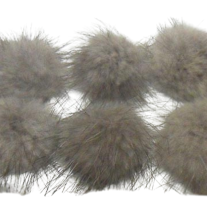 Mink Pom Pom Grey