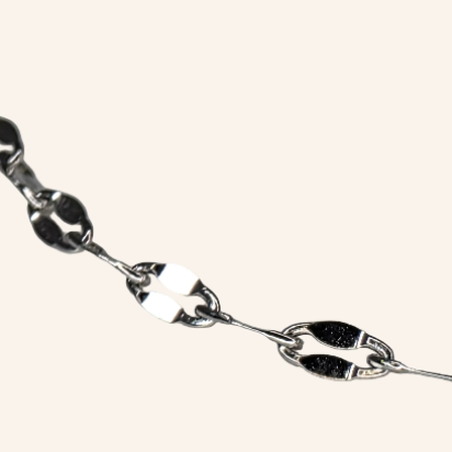 Puka Shell Bracelet - Silver - 1mm - Item 994