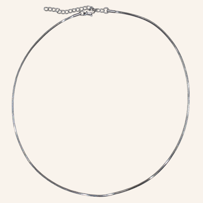 Square Snake Chain Necklace – Silver - 1.5mm - Item 1002