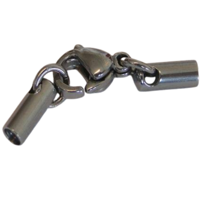 Stainless steel connector for leather: SSP 152 2mm (Steel)