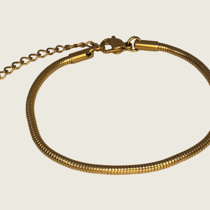 Soft Round Snake Chain Bracelet - Gold - 3mm - Item 901