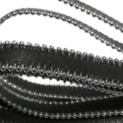 Real Nappa Flat Leather with steel balls chains - 10mm - Dark Tan