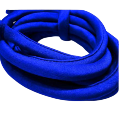 Real silk cords with inserts - 8 mm - Sapphire
