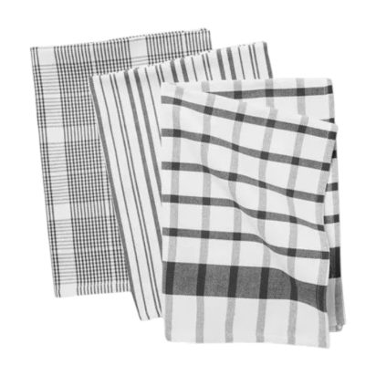 Grey and White Patterned Kitchen Towels
