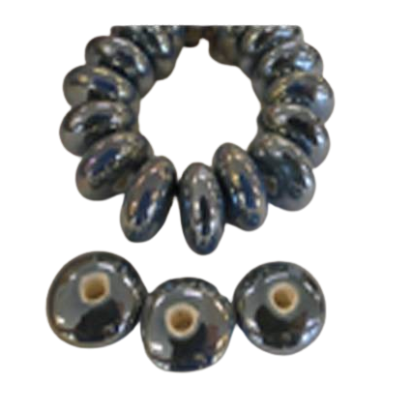 Ceramic Beads - 14mm (Grey AB)