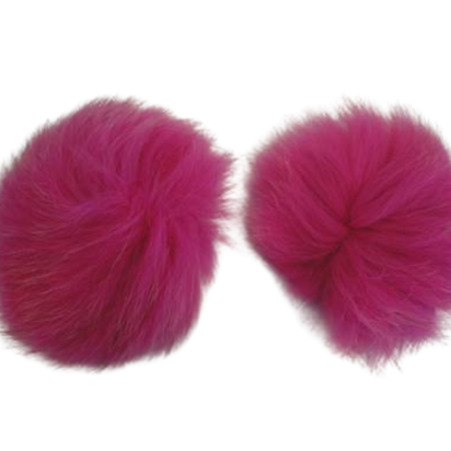 Fox Fur Pom Pom-Fuchsia -10cms