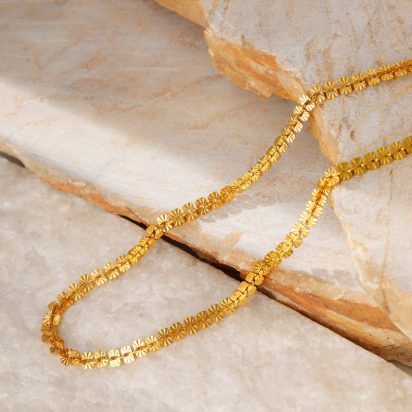 Gold Plated Stainless Steel Necklace - 514