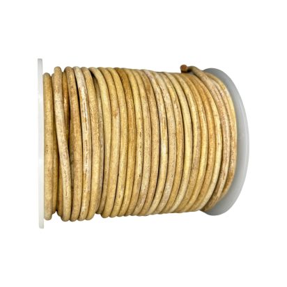 Round Leather Cord Vintage Camel 3mm