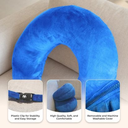 Crochet, Knitting and Gaming Pillow - Blue