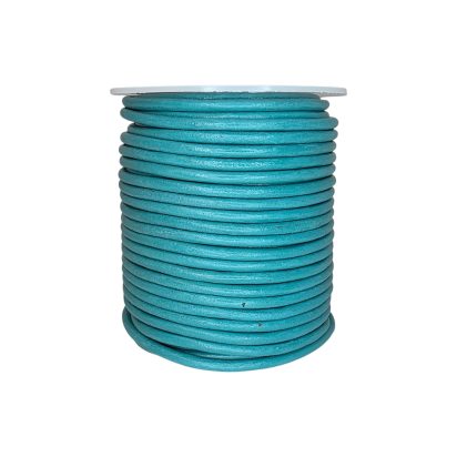 Round Leather Cord  - 3mm- Turquiose