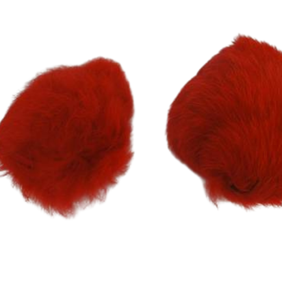 Rabbit Fur Pom Pom-Red-8cms
