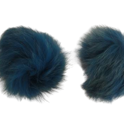 Fox Fur Pom Pom-Bermuda Blue-10cms