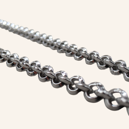 Semicircle Wire Belcher Chain Necklace - Silver - 2mm - Item 988