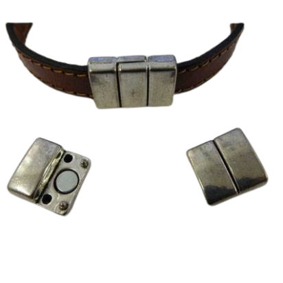 Zamak magnetic clasp: MGL-327 10*3mm (Antique Silver)