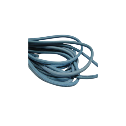 Round stitched nappa leather cord - 6mm - Sky Blue