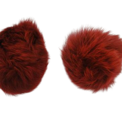 Rabbit Fur Pom Pom-Wine Red-10cms