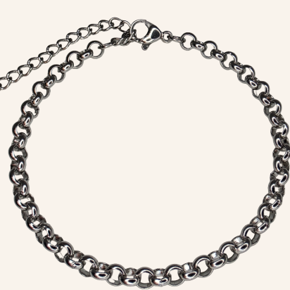 Semicircle Wire Belcher Chain Bracelet - Silver - 3mm - Item 988