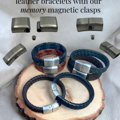Stainless steel magnetic clasp for memory: MGST32 (memory clasp) 16*5mm (Steel Matt)