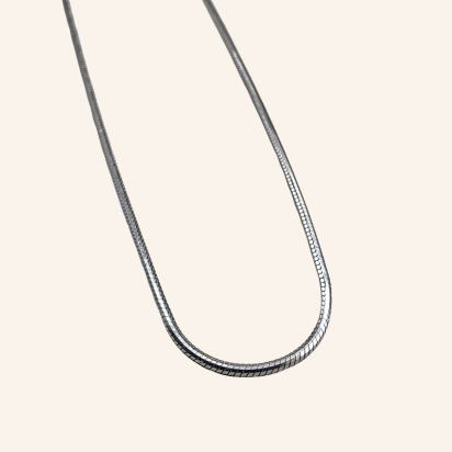Square Snake Chain Necklace – Silver - 1.5mm - Item 1002