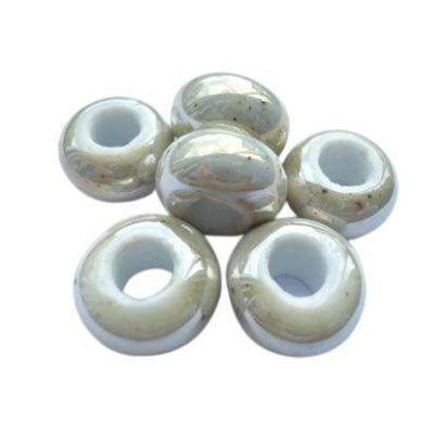 Ceramic Beads - 15mm*9.5mm (Beige AB)
