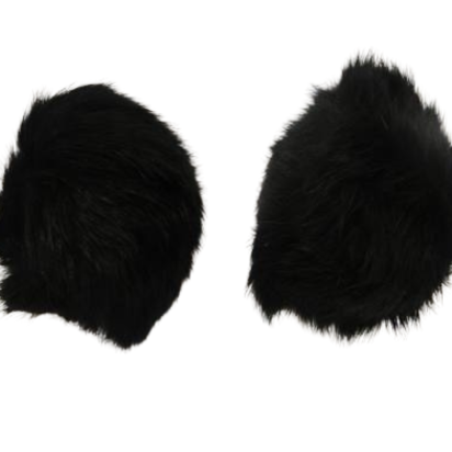 Rabbit Fur Pom Pom-Black-8cms