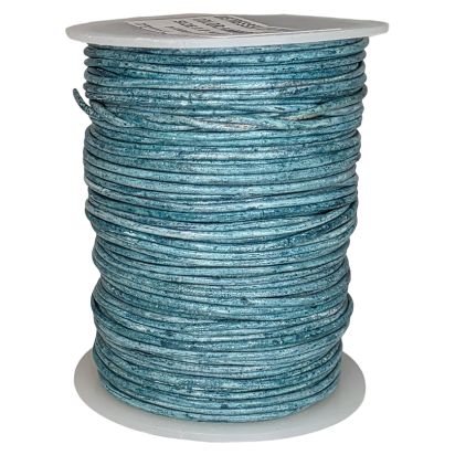 Round Leather Cord -1mm- Vintage Teal