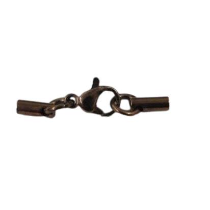 Stainless steel connector for leather: ssp 152 2mm (rose gold)