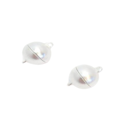 Magnetic Clasps, Zamak, Matte Silver, MG1-12mm