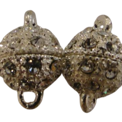 Magnetic Lock with Crystals - MG2-14mm-Silver