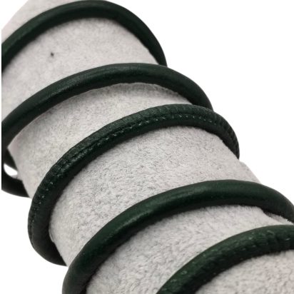 Real Round Nappa Leather Cord - Dark Green 5mm