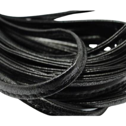 Real nappa leather stitched - 5mm - Black