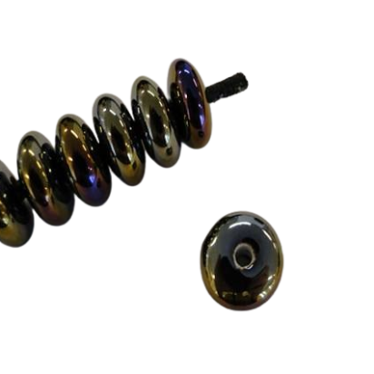 Ceramic beads Flat Round - 8mm (Black)