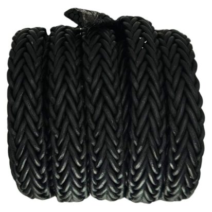 Tuscon Braided Leather Cords - 14x3.5mm - Matt Black