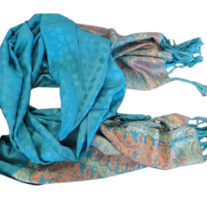 Pashmina Shawl-Style1-Turquoise