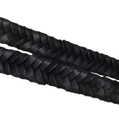 v cross braided leather cord -15mm- DARK BLUE