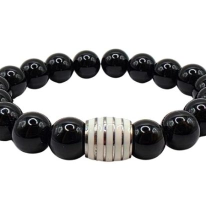 Black Onyx Gemstone Bracelet: Style-575 (10mm)