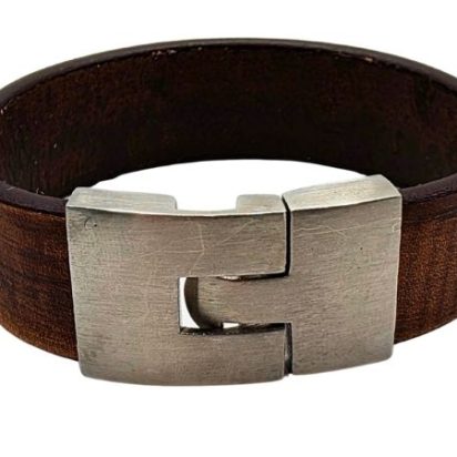 Plain Flat Leather Bracelet - Style 293