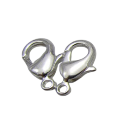 Zamak Lobster Claw Clasps-FI-7001 -Silver - 15mm